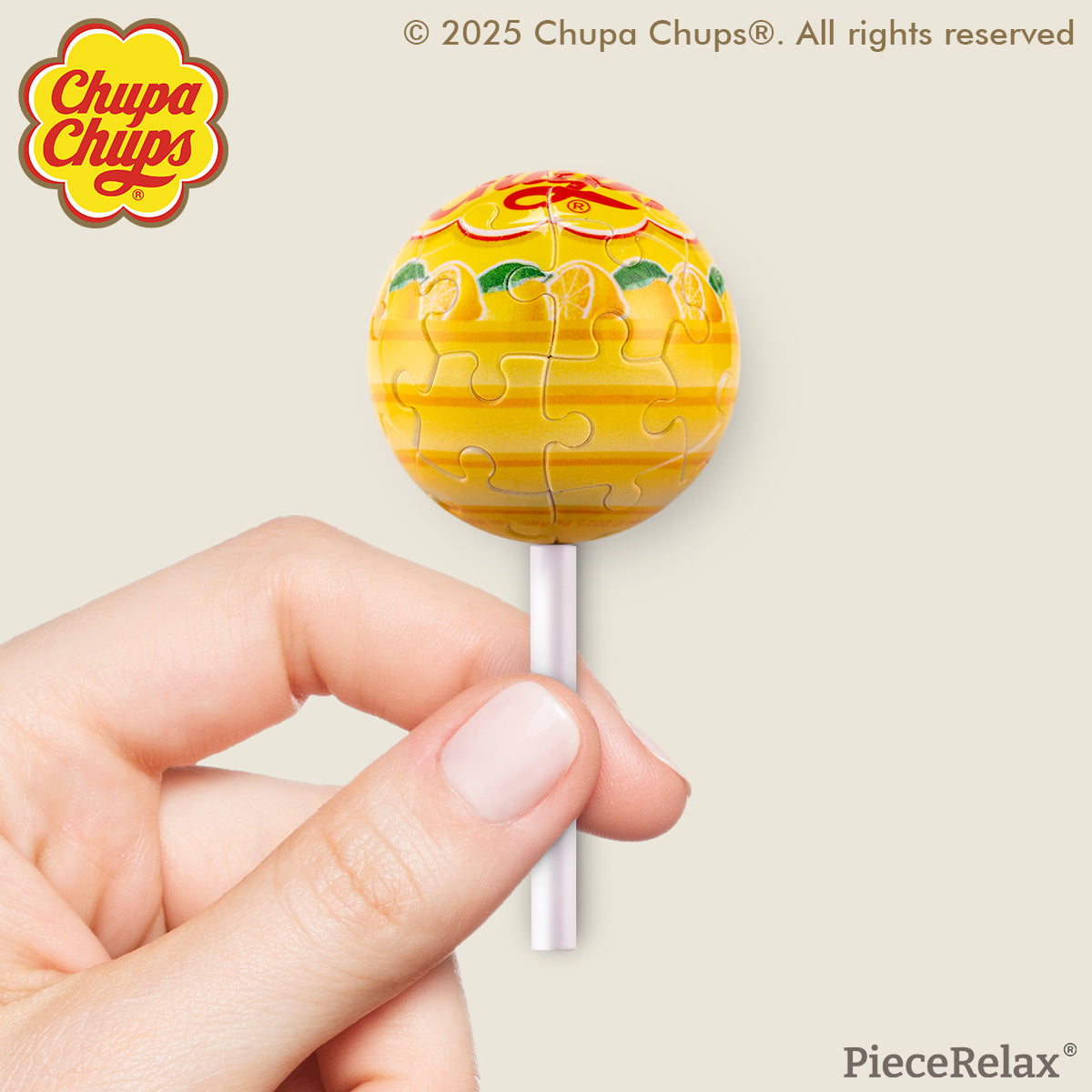 Craving the taste of lemon? Chupa Chups create special lollipops for you to take wherever you go! Whenever you need a sweet boost of energy, just take a look at your keychain, and you'll feel recharged! You’ll Always Get There with PieceRelax and Chupa Chups.