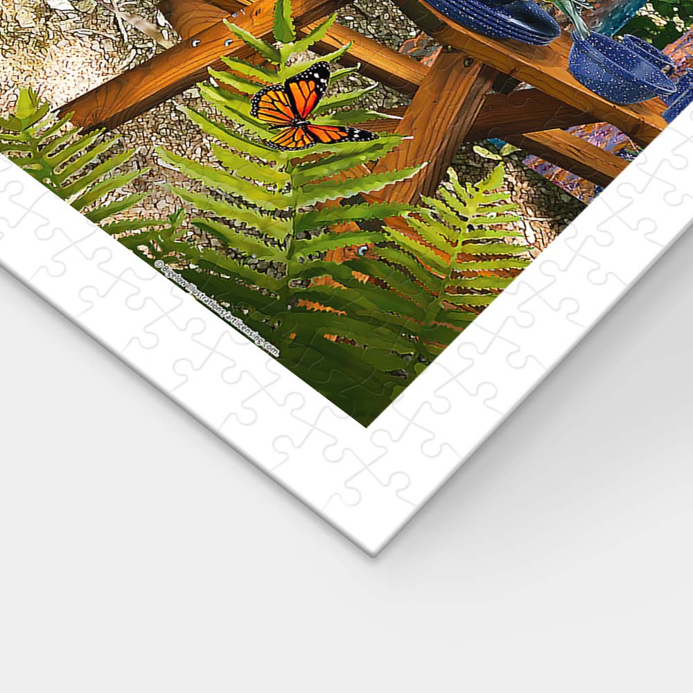 PieceRelax | 1200 piece puzzle. Experience the wonders of nature with PieceRelax puzzle. Featuring a cozy campsite surrounded by woodland creatures like deer and bears, PieceRelax ensures you'll always get there, enjoying every piece of this vibrant scene.