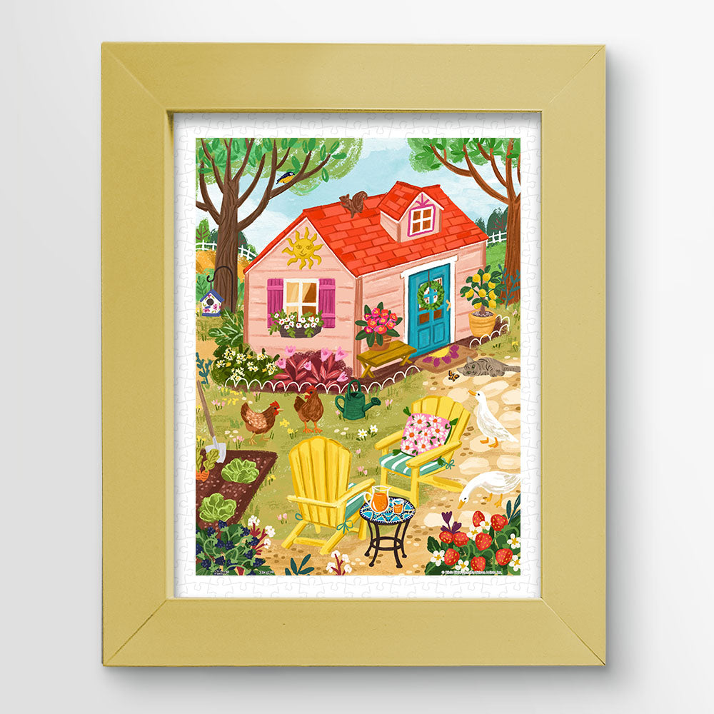 PieceRelax|Relax in the cozy setting filled with colorful flowers, playful animals, and sun-soaked chairs waiting for you. Every piece connects you closer to the joy of completion, because at PieceRelax, you’ll always get there.