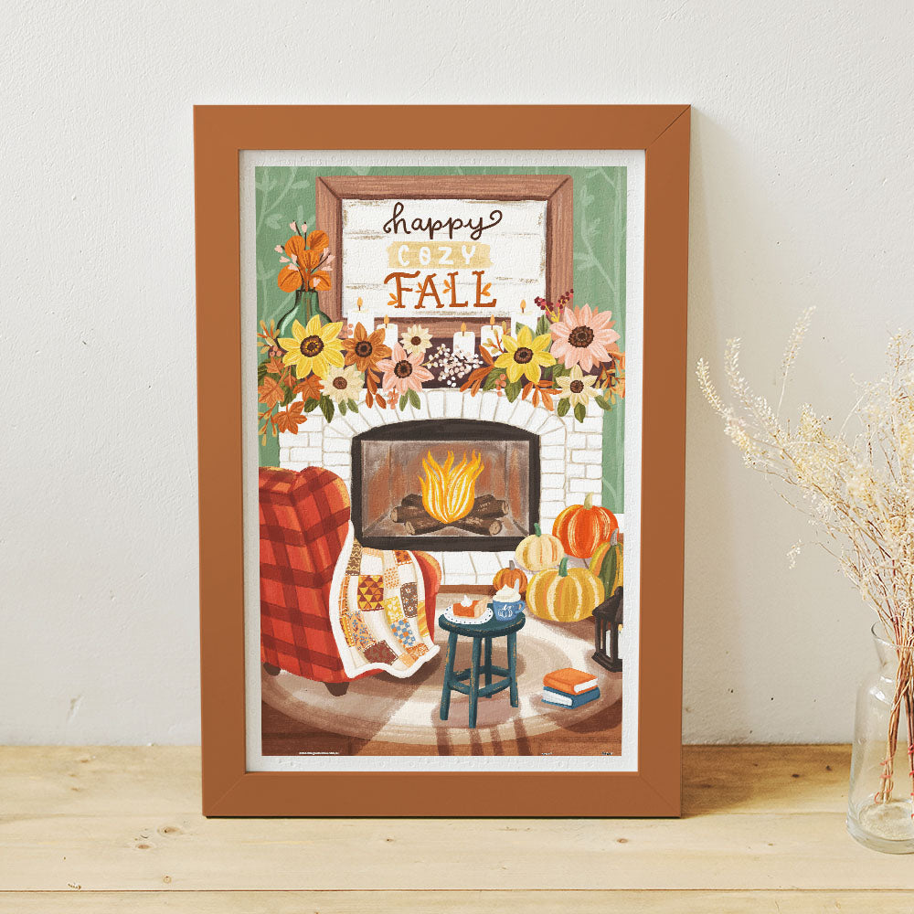 PieceRelax - Showpiece puzzle - 1000 piece. Celebrate the warmth of fall with the "Cozy Autumn Fireplace" puzzle. A welcoming fireplace scene with pumpkins and flowers invites you to relax. PieceRelax ensures you’ll always get there, embracing every cozy moment.