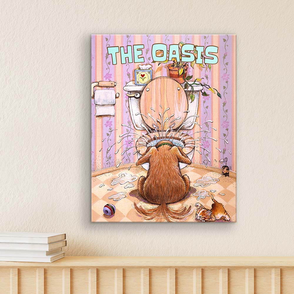 Follow the artist's cleverness and find a little oasis in life—there's always a place where you can relax. You'll always get there with PieceRelax.