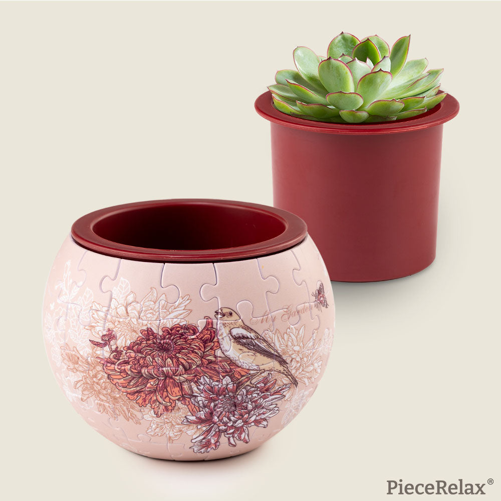 Let your imagination bloom as birds perch among flowers on PieceRelax enchanting puzzle planter — a plant pot that brings joy, creativity, and life into any space.