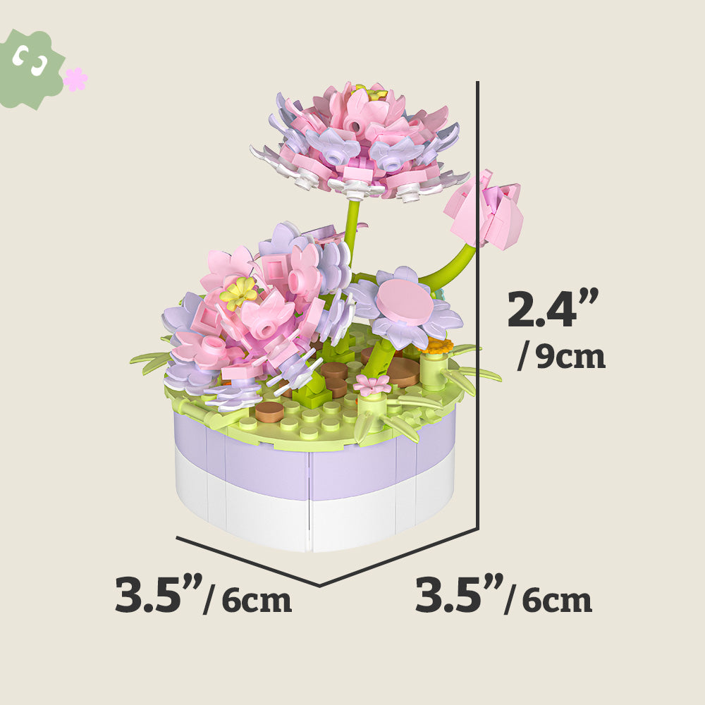 PieceRelax-Mini Bricks Potted Lotus-Experience the beauty of nature with PieceRelax's Mini Bricks Potted Flower - Lotus (KZ1027). This delightful puzzle brings a touch of floral elegance to your space.