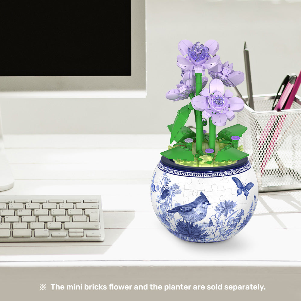 PieceRelax-Embrace the elegance of PieceRelax's Mini Bricks Potted Flower - Violet (KZ1029). This beautiful building puzzle adds a touch of sophistication to your space.