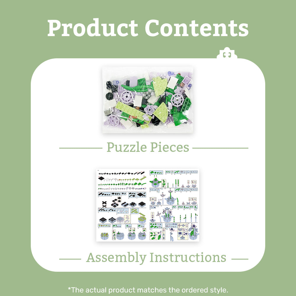 PieceRelax-Embrace the elegance of PieceRelax's Mini Bricks Potted Flower - Violet (KZ1029). This beautiful building puzzle adds a touch of sophistication to your space.