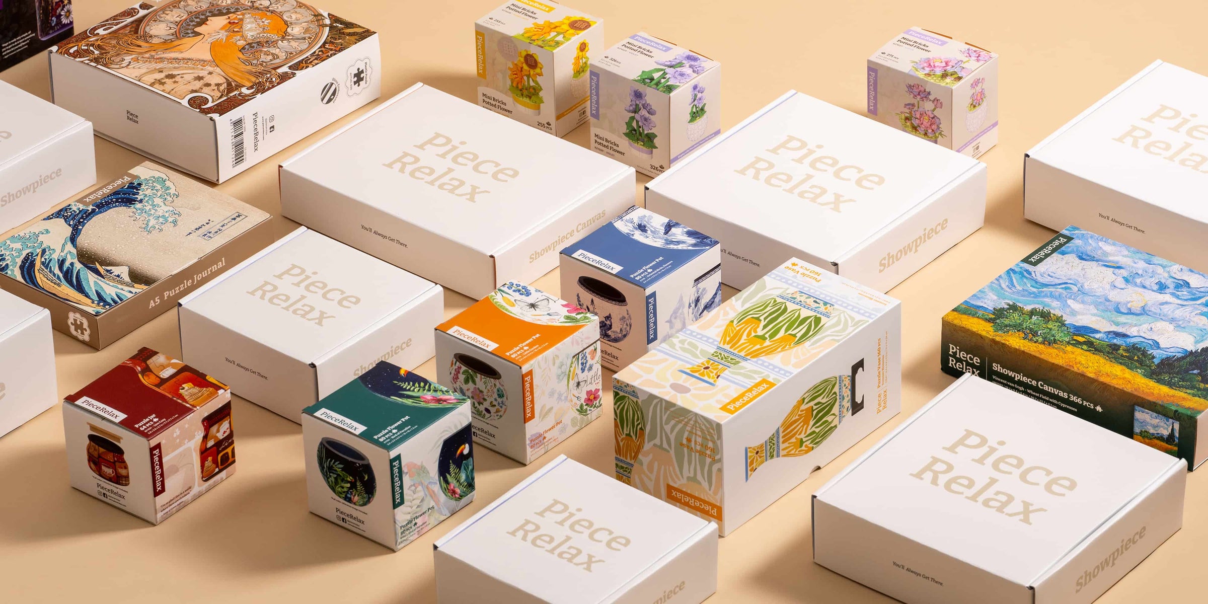PieceRelax | The banner features vibrant promotional imagery highlighting puzzle products