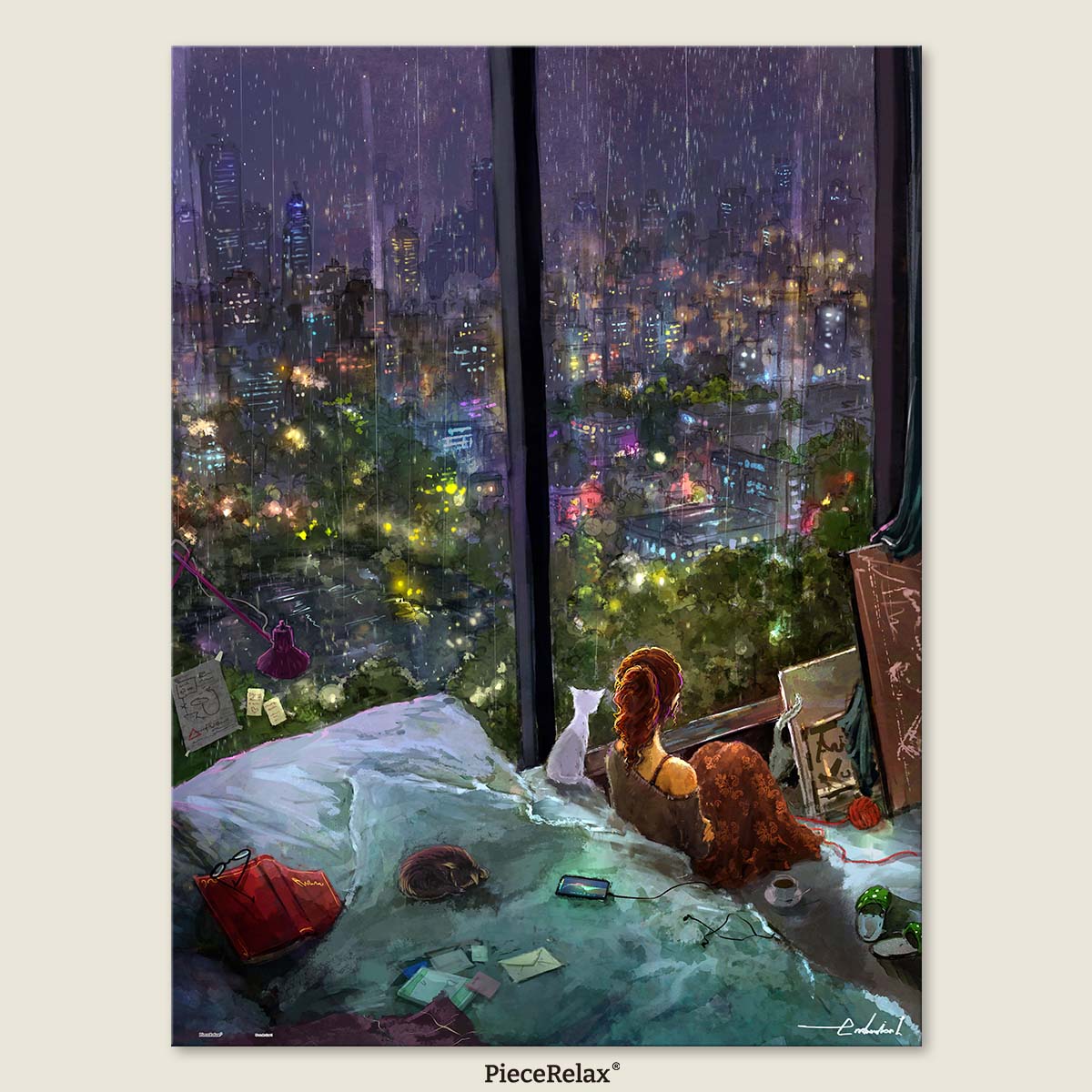 Rainy Night - PieceClicks 1008 Piece (1000pc Size) Jigsaw Puzzle