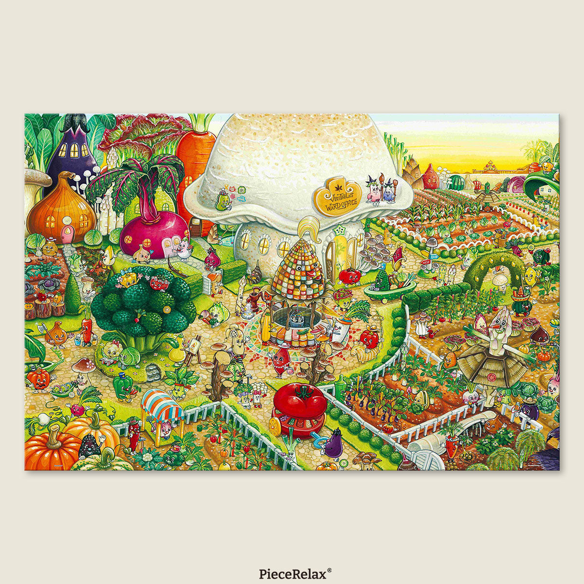 A tiny world made of vegetables, filled with playful and childlike imagination.