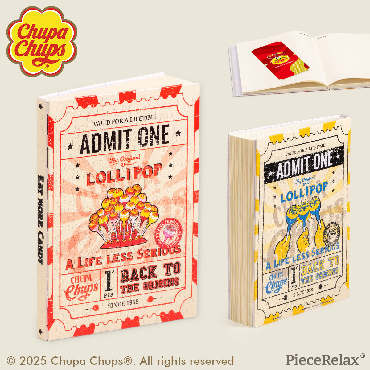 Carry a fun pass ticket to the lollipop amusement park with you, adding a touch of relaxation to life. Create wonderful and joyful memories with Chupa Chups and PieceRelax.