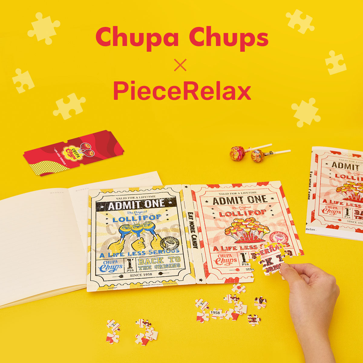 Carry a fun pass ticket to the lollipop amusement park with you, adding a touch of relaxation to life. Create wonderful and joyful memories with Chupa Chups and PieceRelax.