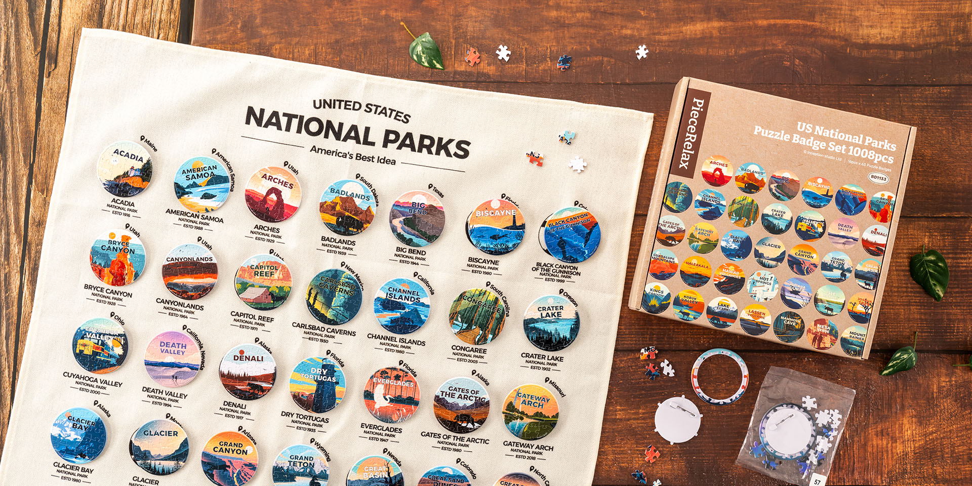 バズワッペンバッジセット Lavallette Beach Badge Puzzle – Shore And More