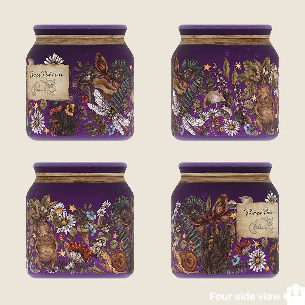 PieceRelax | 96 piece puzzle jar. With delicate floral patterns and a peaceful kitten, PieceRelax offers a moment of pure calm.