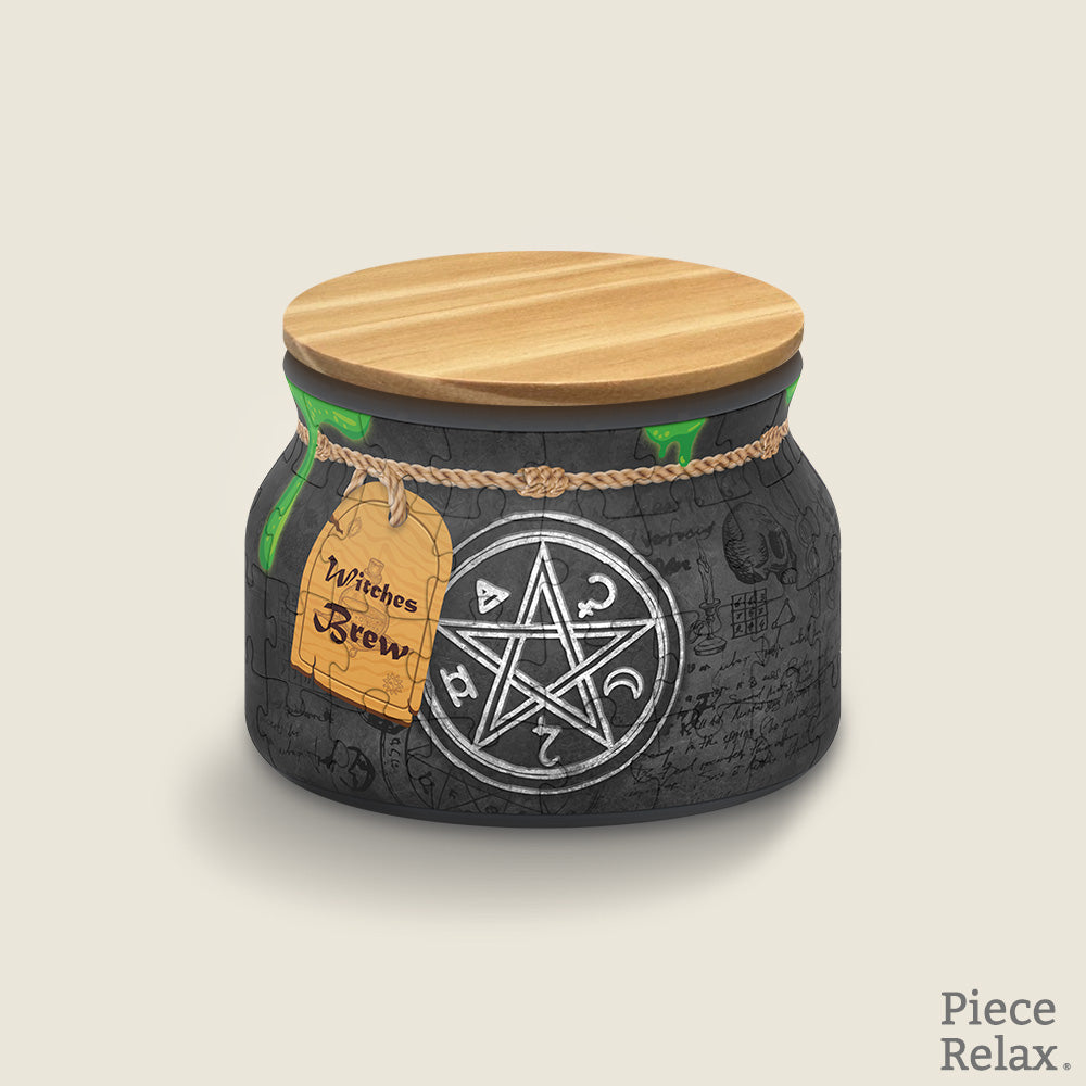 PieceRelax | 64 piece puzzle jar. The raised surface texture adds a unique tactile experience, perfect for spooky season fun.