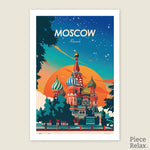 PieceRelax | 600 piece puzzle. Experience the charm of Moscow with PieceRelax. This vibrant puzzle showcases the iconic Saint Basil's Cathedral under a starry sky. You'll always get there, savoring every piece of Moscow's beauty. 