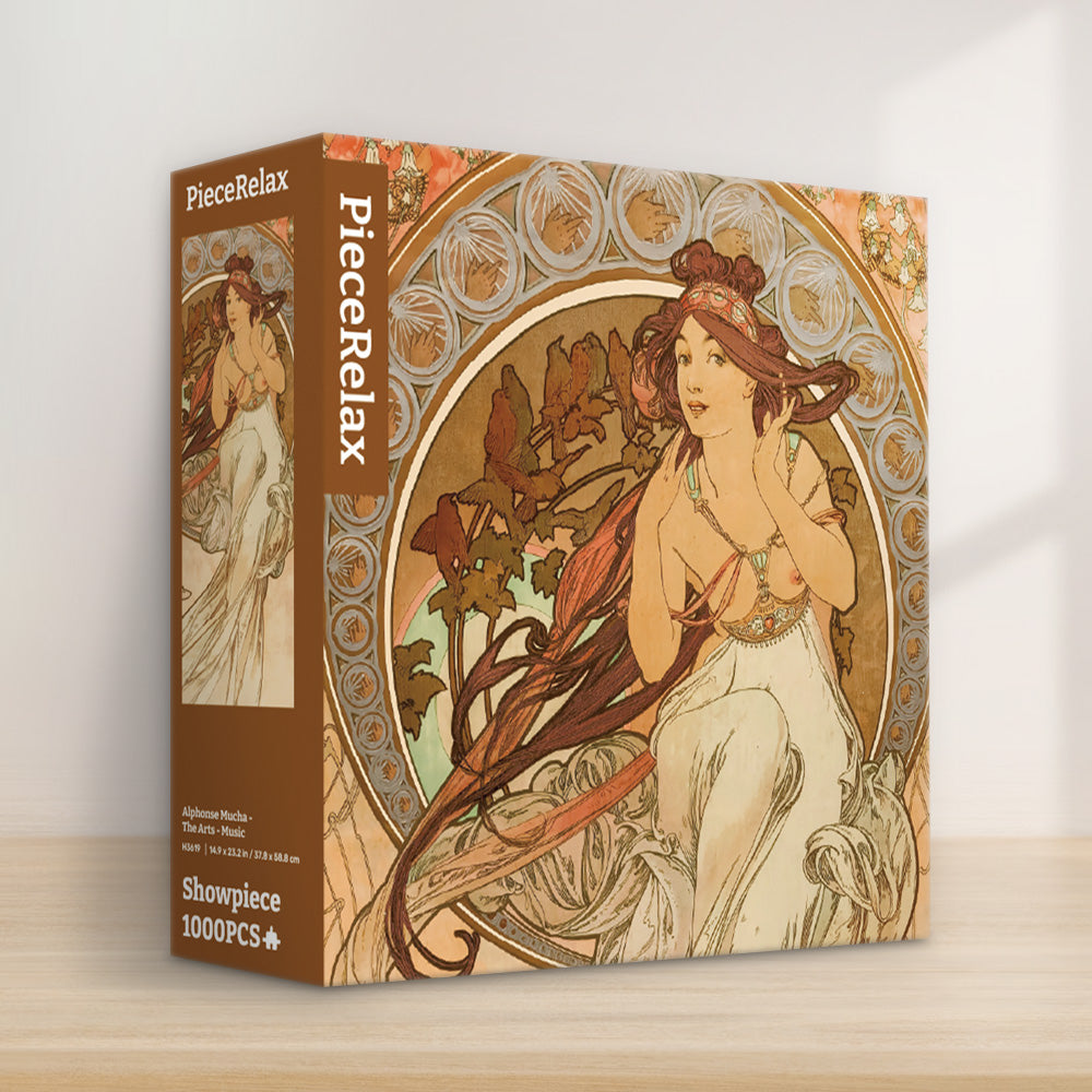 PieceRelax | Immerse yourself in the beauty of Mucha's The Arts series. Each piece brings you closer to the essence of this artistic masterpiece.