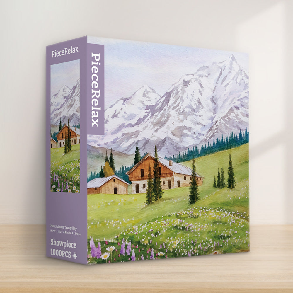 Breathe in the mountain air with PieceRelax! Featuring charming cabins, vibrant wildflowers, and majestic snow-capped peaks, this puzzle brings a peaceful alpine retreat to your table. Take your time and savor every moment—You’ll Always Get There with PieceRelax.