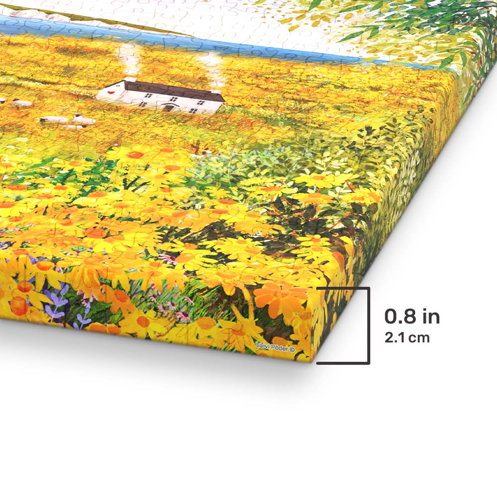 Gaze at the majestic Seven Sisters cliffs across a beautiful field of yellow blooms. A stunning coastal escape for your home.