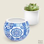 PieceRelax Puzzle Planter- Adorned with classic blue and white motifs, this planter exudes a sense of tradition and style. PieceRelax Puzzle Planter invites you to cultivate your creativity, knowing you’ll always get there.