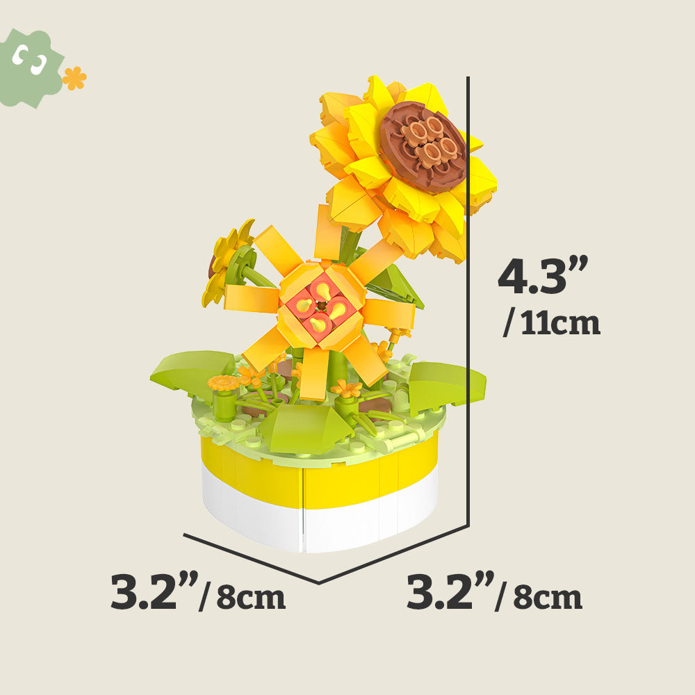 PieceRelax - Brighten your day with PieceRelax's Mini Bricks Potted Flower - Sunflower (KZ1028). This cheerful building puzzle brings sunshine to any room.