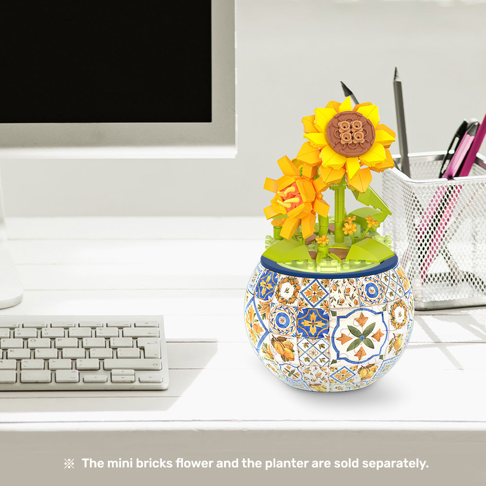 PieceRelax - Brighten your day with PieceRelax's Mini Bricks Potted Flower - Sunflower (KZ1028). This cheerful building puzzle brings sunshine to any room.