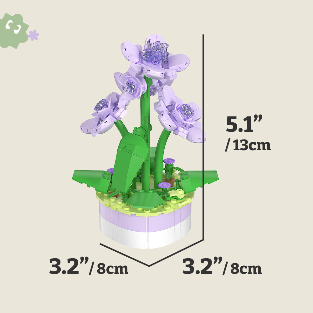 PieceRelax-Embrace the elegance of PieceRelax's Mini Bricks Potted Flower - Violet (KZ1029). This beautiful building puzzle adds a touch of sophistication to your space. 