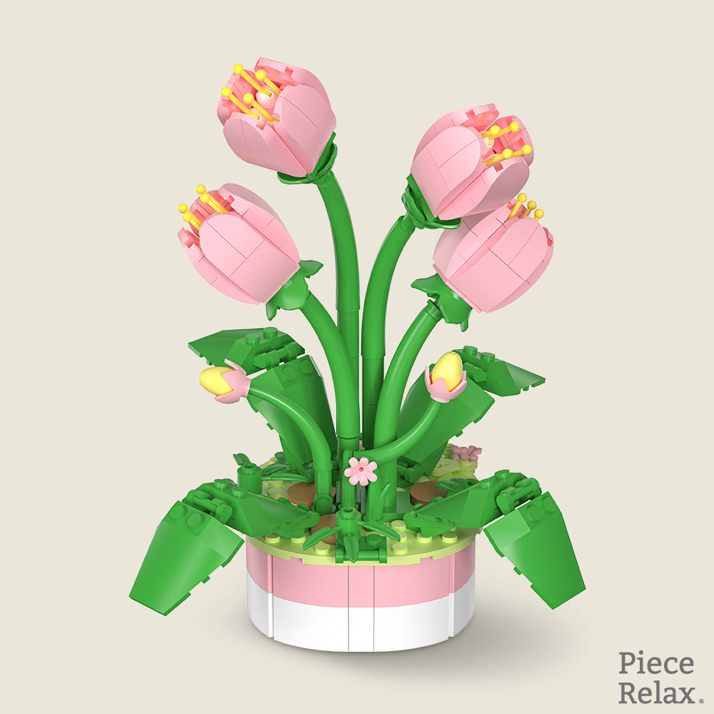 PieceRelax - Enjoy the timeless beauty of PieceRelax's Mini Bricks Potted Flower - Tulip (KZ1030). This delightful building puzzle blooms with joy and color. 