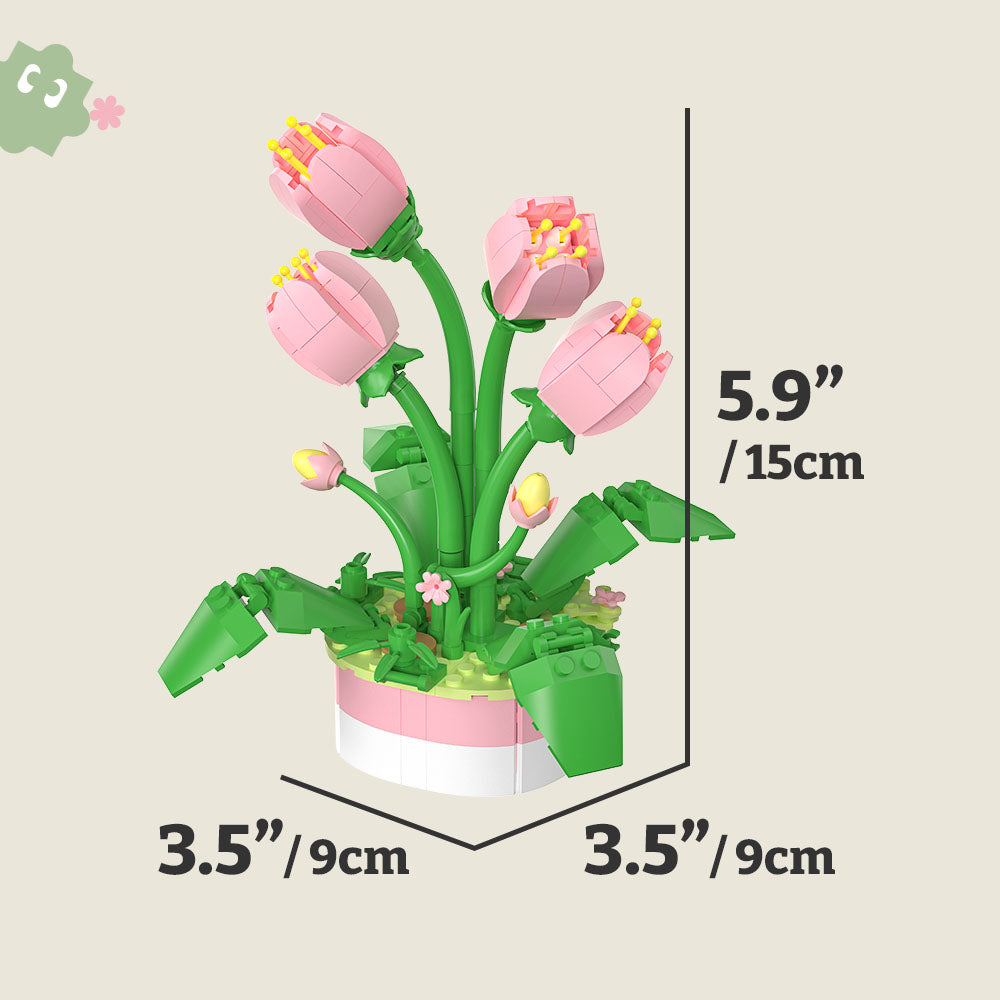 PieceRelax - Enjoy the timeless beauty of PieceRelax's Mini Bricks Potted Flower - Tulip (KZ1030). This delightful building puzzle blooms with joy and color. 