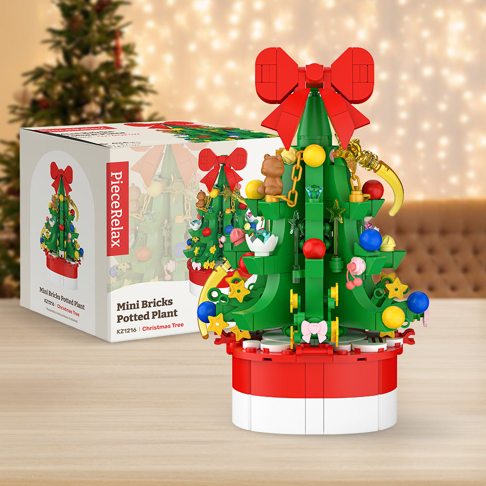 PieceRelax | Bring festive cheer to any space with PieceRelax’s Mini Bricks Potted Plant - Christmas Tree! This adorable, detailed 3D build is perfect for adding holiday spirit.