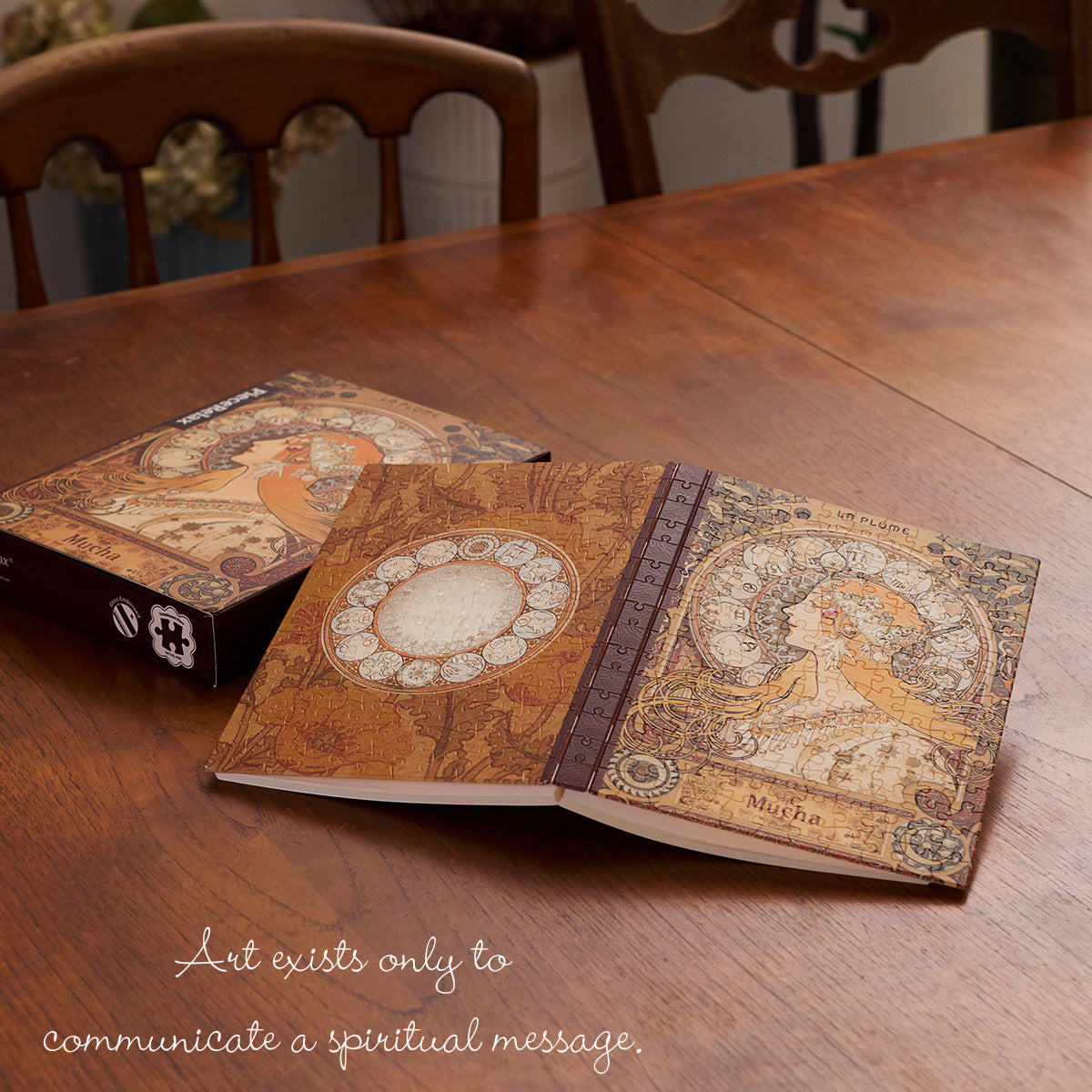 PieceRelax Puzzle Journal blend timeless art with modern design. Transparent cut-outs let you add a personal touch with photos or mementos. Each notebook is a canvas for your unique story.