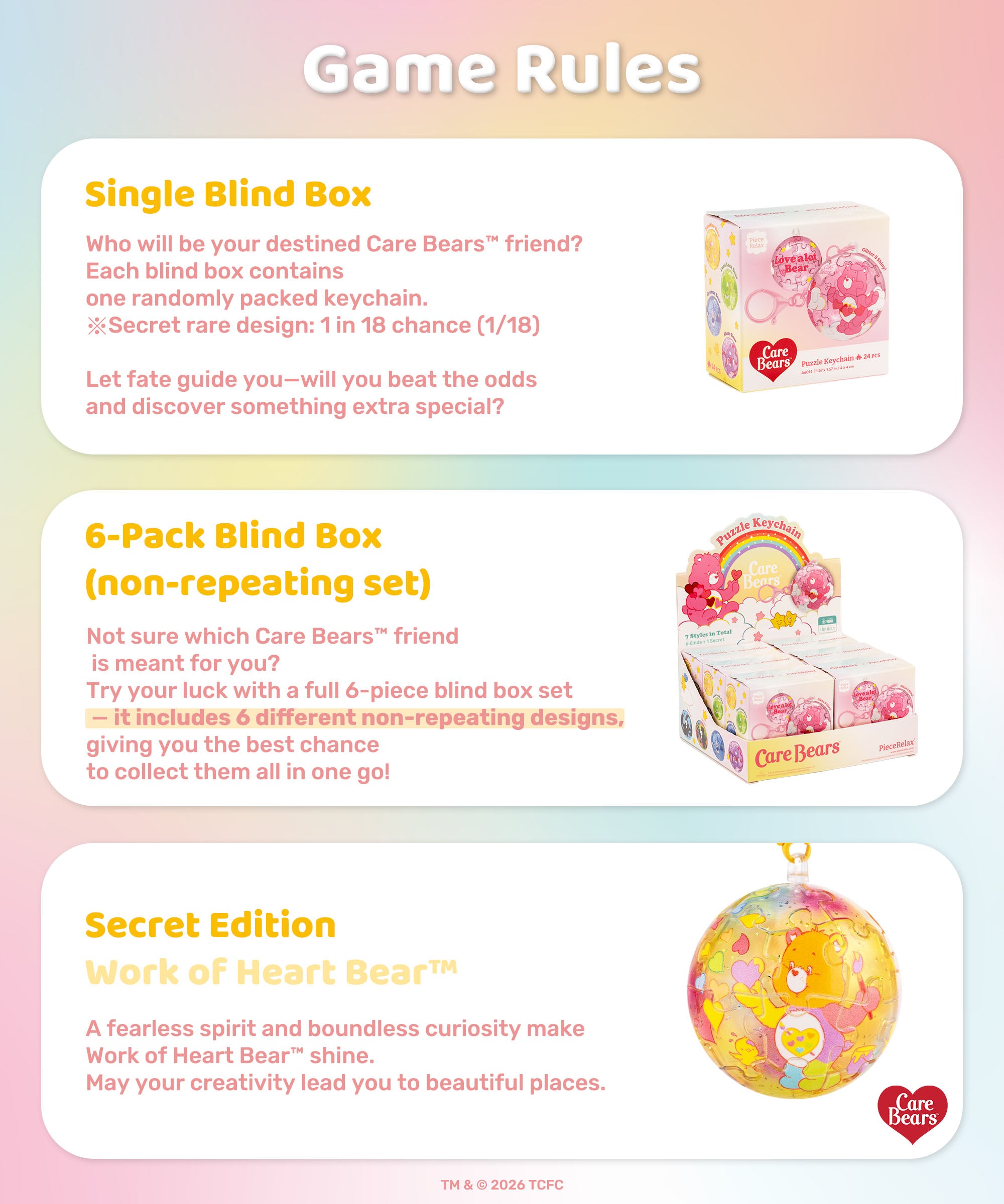 Care Bears™ Blind Box Classic Series (Whole Set) - Jigsaw Puzzle