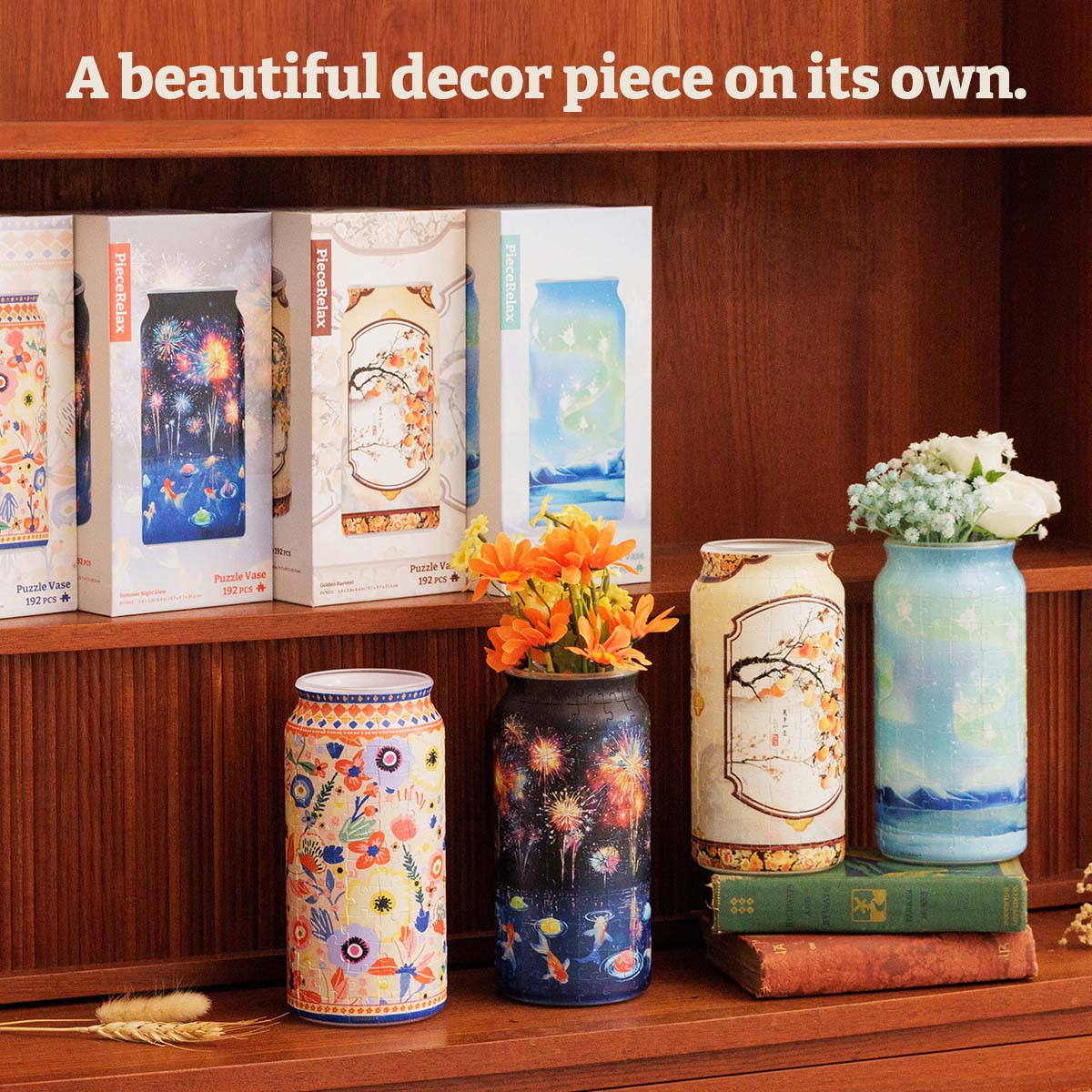 Woven Blooms - Jigsaw Puzzle Vase - Aesthetic 3D Floral Decor