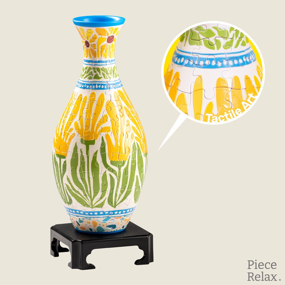 PieceRelax | Puzzle Vase - Embrace the warmth of summer! This puzzle vase showcases a lively floral design bursting with summer energy. A unique home decor piece that captures the joy of the season, because with PieceRelax, you’ll always get there.