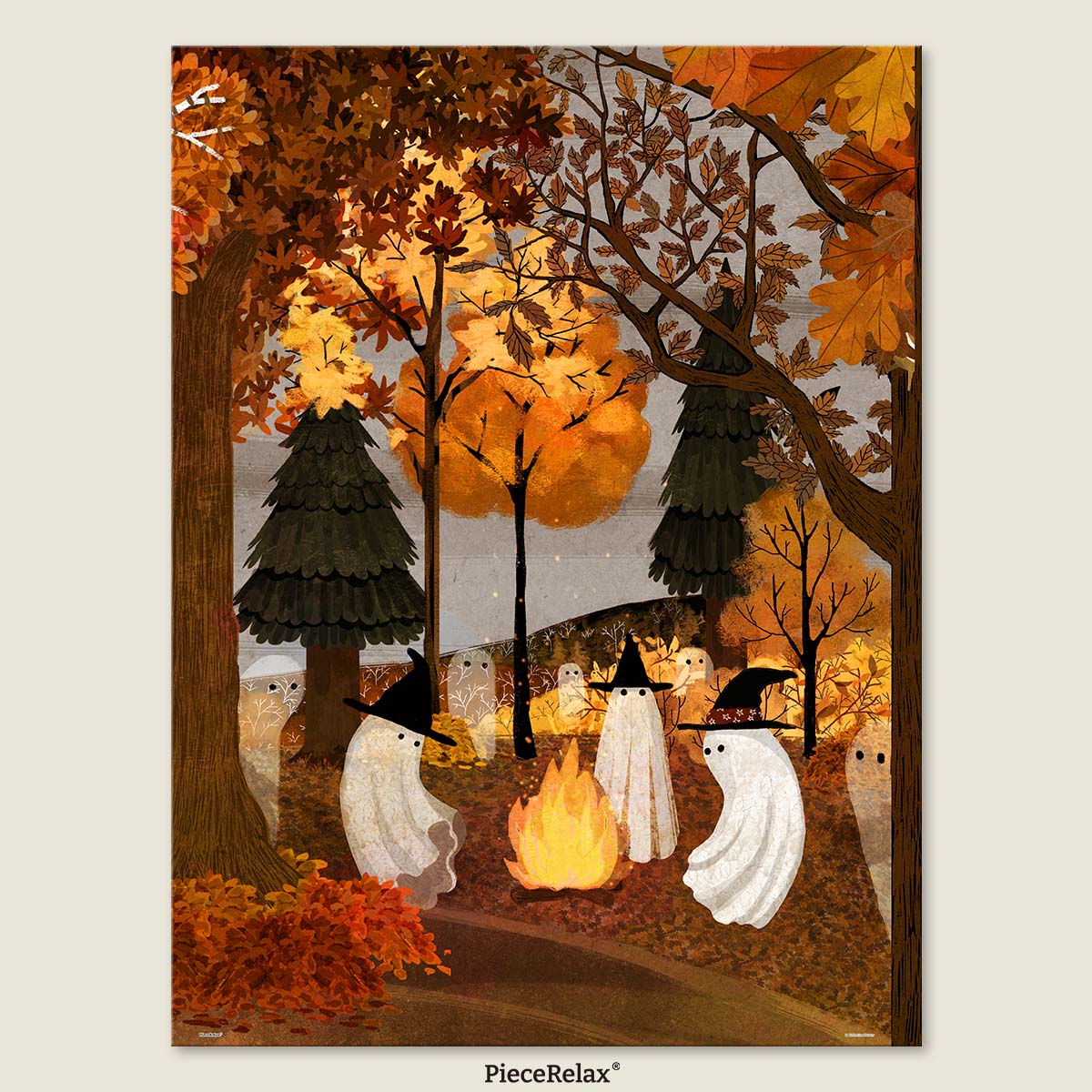 The campfire lights up the night with a golden glow, turning the whole autumn into a shimmering season of gold. You'll Always Get There with PieceRelax.