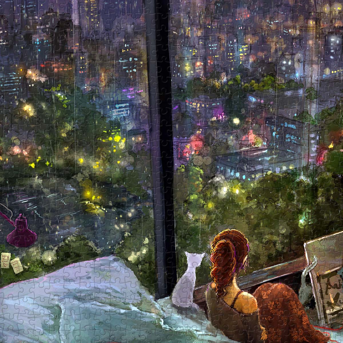 Rainy Night - PieceClicks 1008 Piece (1000pc Size) Jigsaw Puzzle