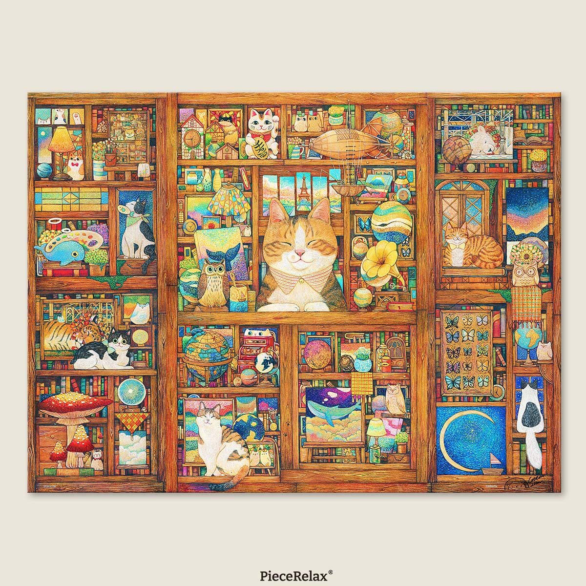 Take a closer look — each shelf is full of tiny surprises. How many animals can you find?