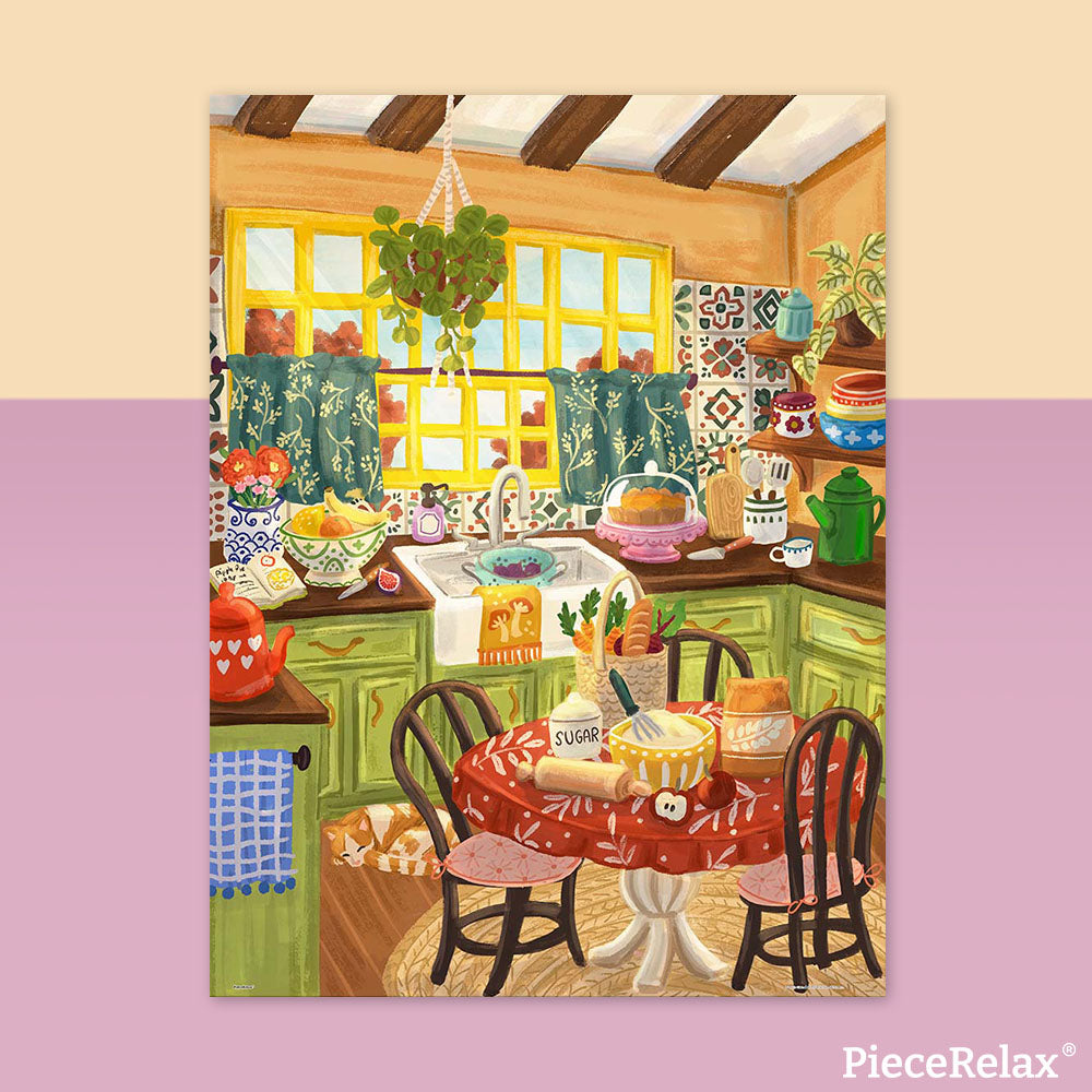 U1093 - 1000 Piece - Green Kitchen Sunlight