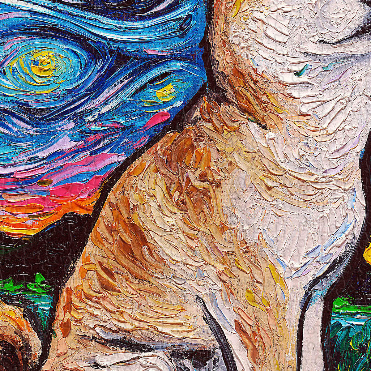 Meet our Energetic Shiba Inu Under the Colorful Sky Puzzle – a joyful and heartwarming design that captures the playful spirit of a Shiba Inu who just can't wait to explore the world every day.