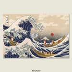 Get ready for a purr-fect splash of art and fun with our Cat Surfing the Great Wave Puzzle! Inspired by the timeless masterpiece The Great Wave off Kanagawa, this playful reinterpretation features a fearless cat riding the wave with confidence and style.