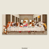 A playful feline reinterpretation of Leonardo da Vinci's timeless masterpiece The Last Supper. This creative version replaces the iconic figures with charming cats, each full of expression and personality, gathered around the table in a scene that's both elegant and irresistibly funny.