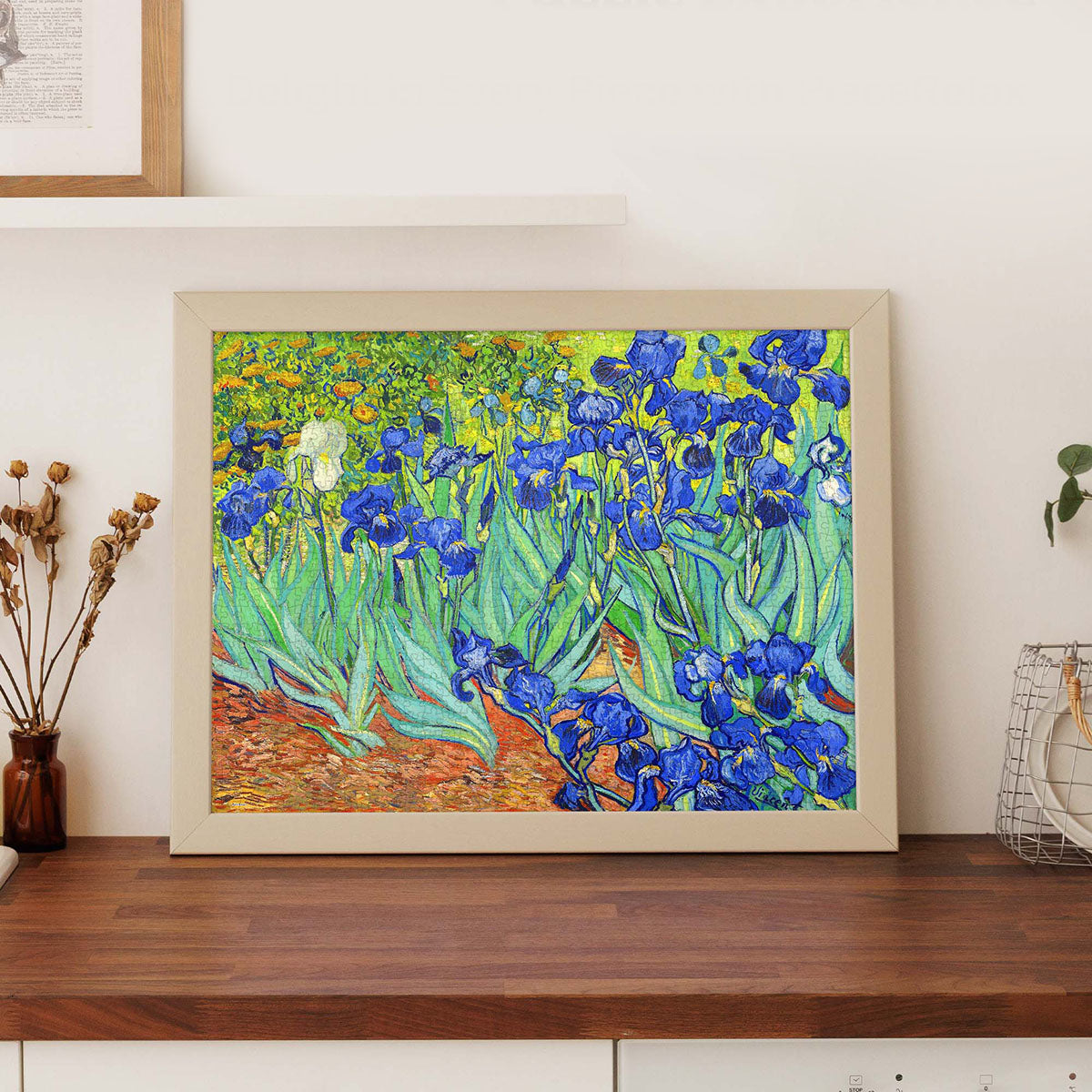 Immerse yourself in the tranquil beauty of Van Gogh's Irises Puzzle, inspired by the artist's famous 1889 masterpiece. With every piece you place, it's as if you can almost smell the gentle fragrance of irises.