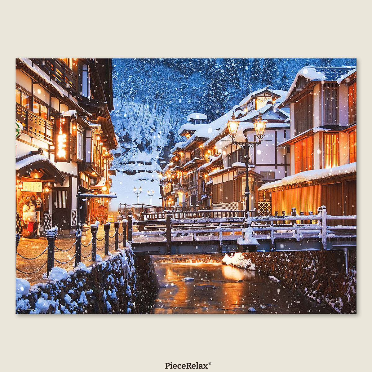 Winter in Ginzan Onsen: Steaming hot springs meet the silvery chill of snow — the perfect harmony of fire and ice.