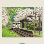 As cherry blossoms fall like snow in spring, the railway comes alive for the Sakura Festival.