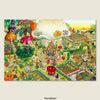 A tiny world made of vegetables, filled with playful and childlike imagination.