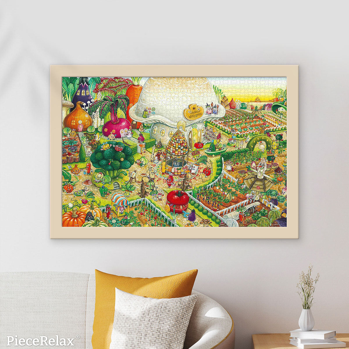 A tiny world made of vegetables, filled with playful and childlike imagination.