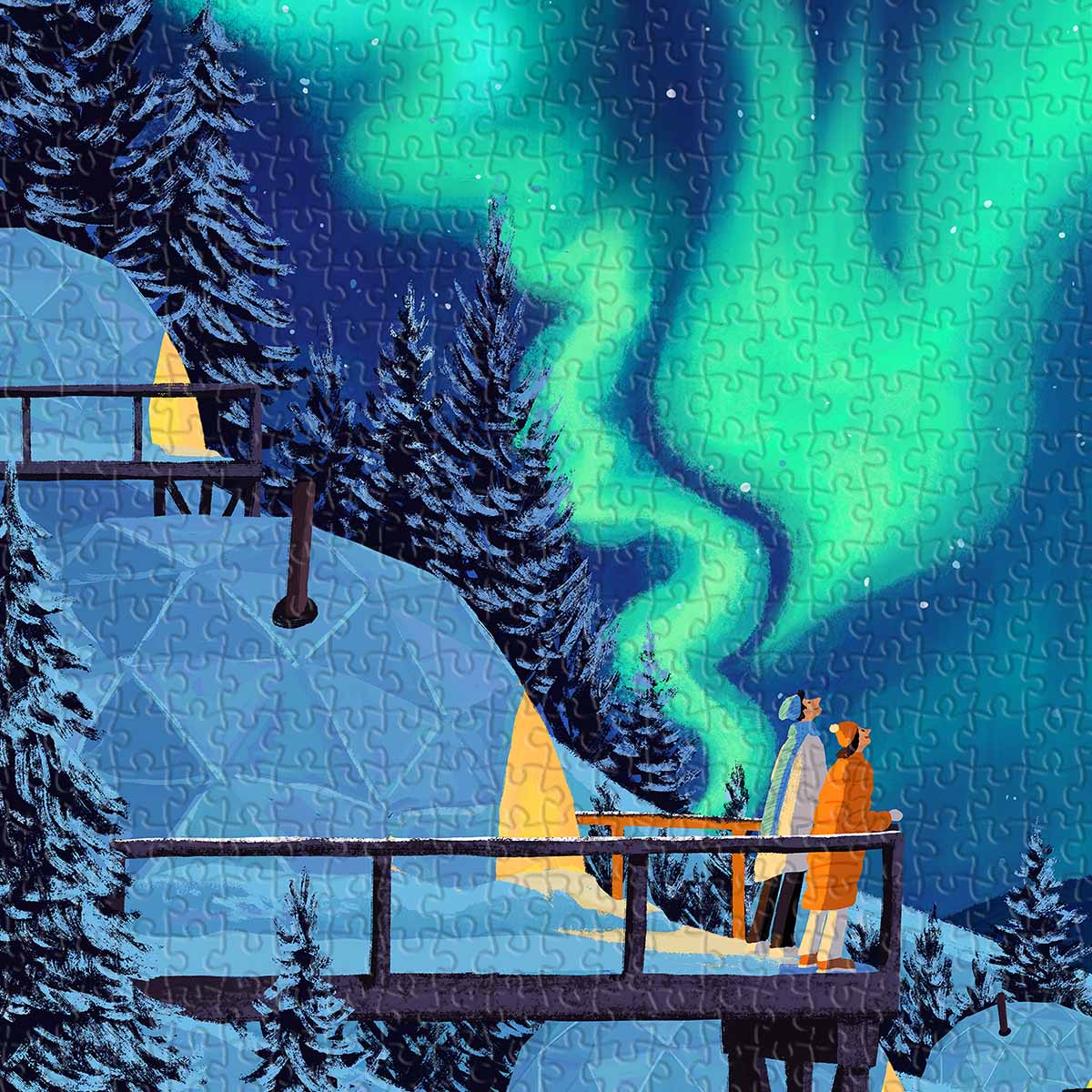 Make a deep wish beneath a rare sky painted with the aurora. Capture the glowing magic of the cosmos within your everyday space.